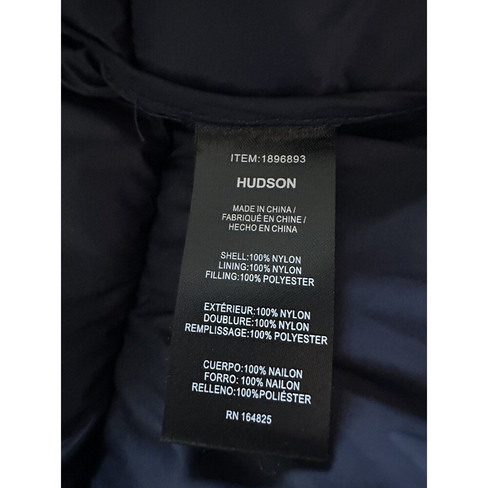 Hudson Womens Short Puffer Jacket Navy Blue Size S Insulated Full Zip Coat - Picture 7 of 8